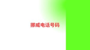 挪威电话号码